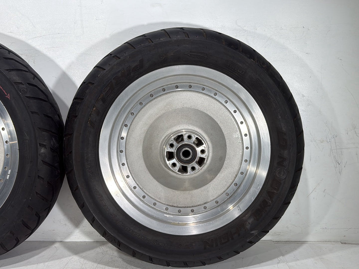 2005 Harley Softail Fat Boy FLSTF OEM Front & Rear Wheel Rim Tire 16"