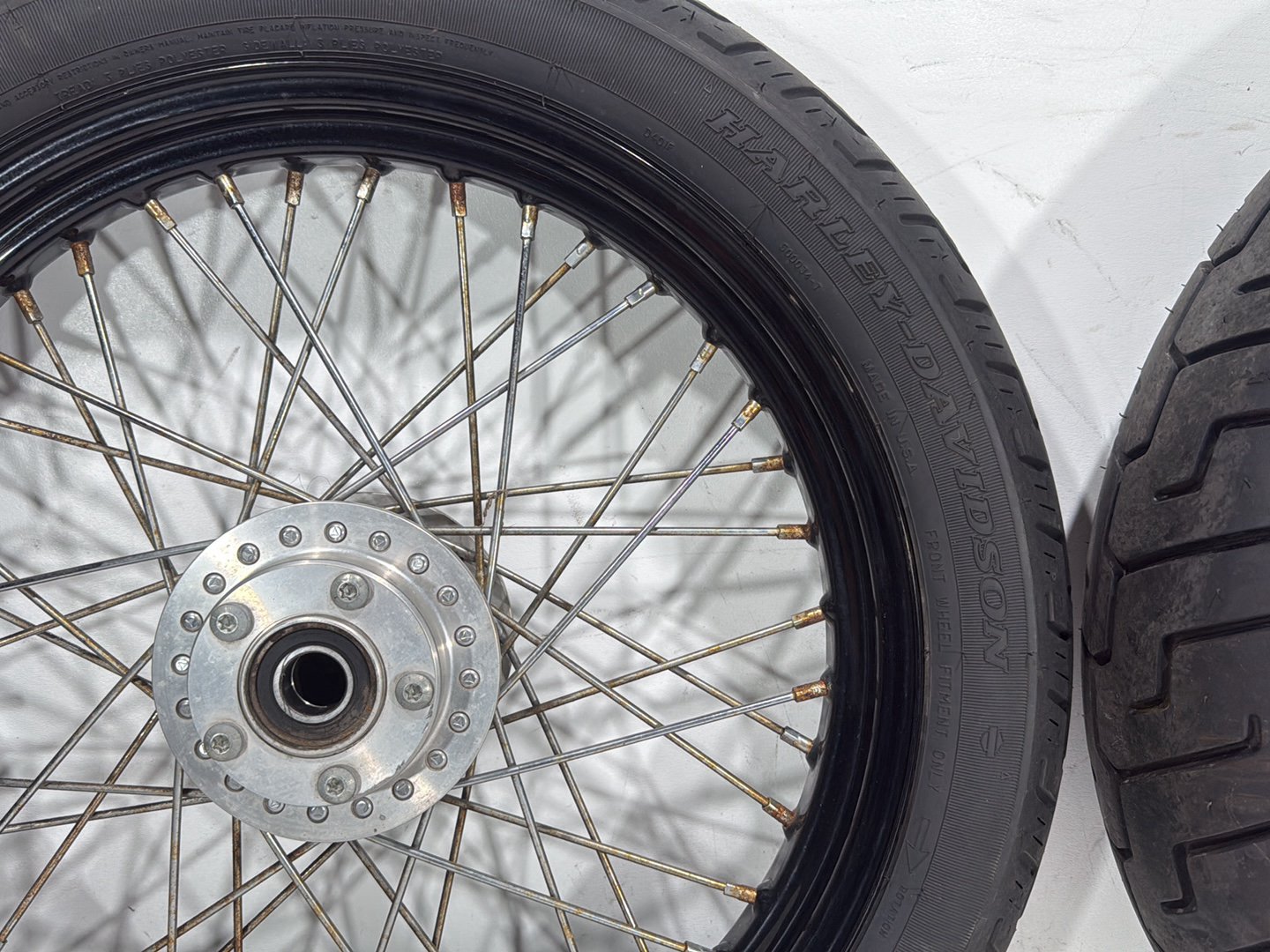 2009 Harley Dyna Street Bob FXDB OEM Front Rear Wheel Rim Tire Spoked 17" 19"