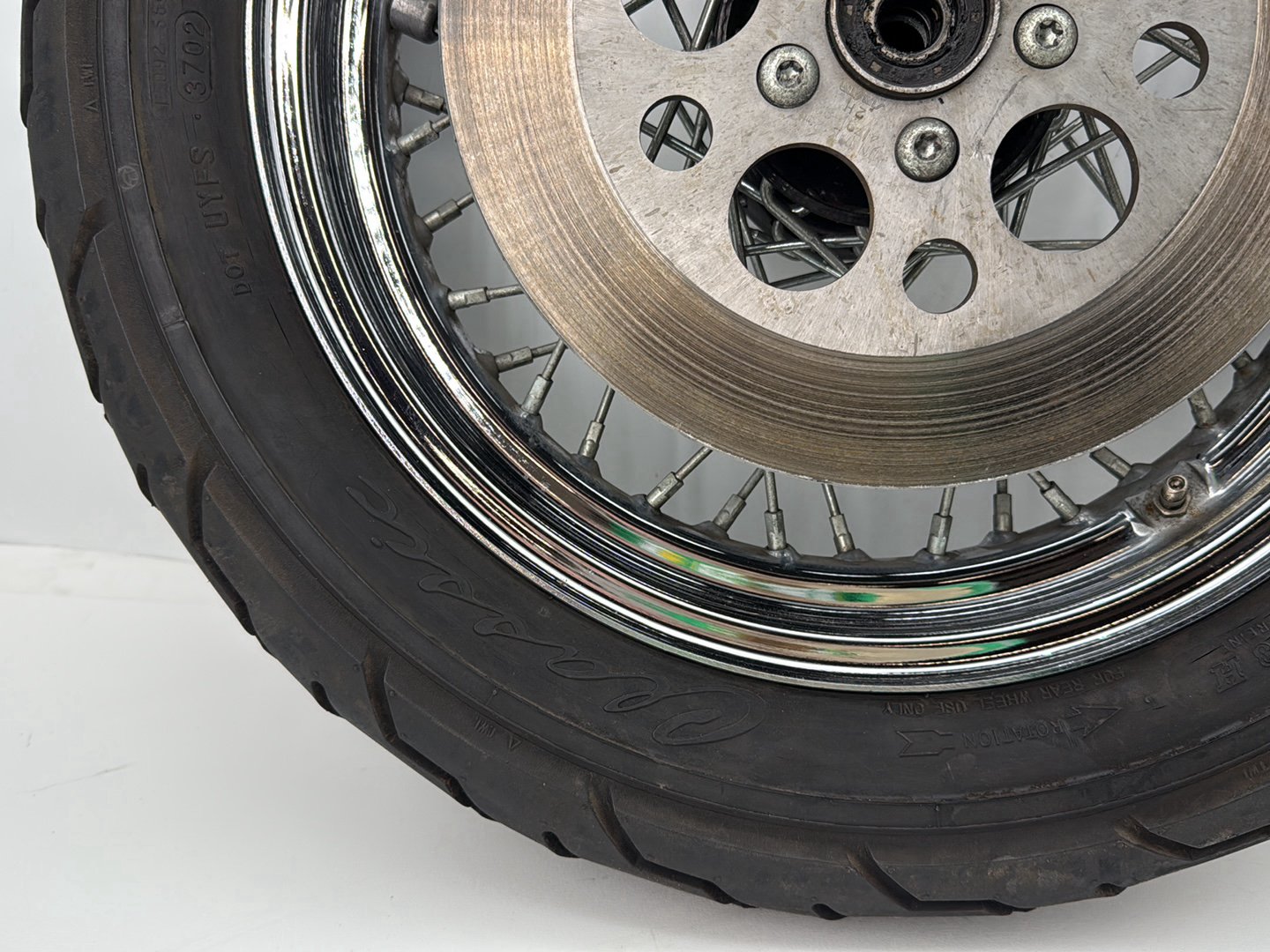 1993 Harley Sportster XLH883H Hugger 883 OEM Rear Wheel Rim Tire Spoked