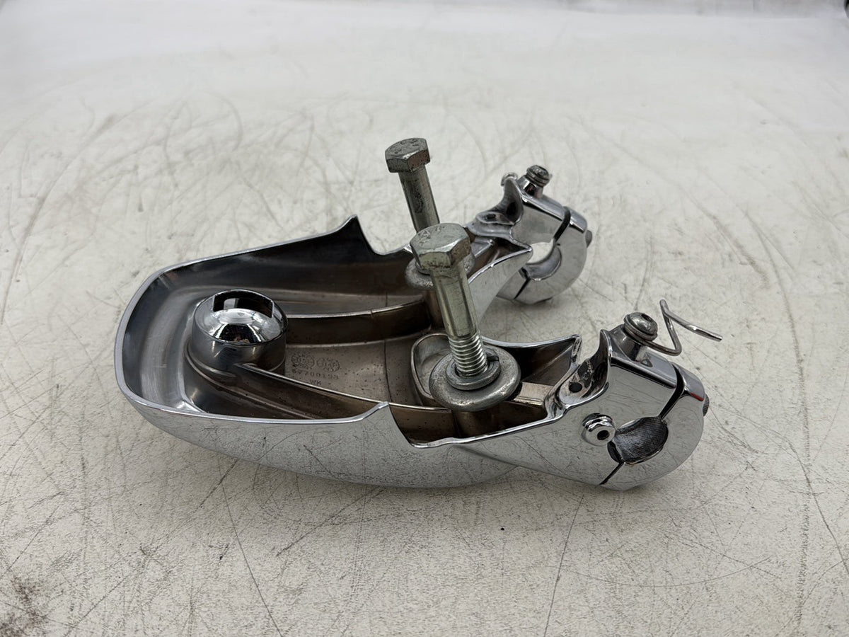 2015 Harley Dyna Low Rider FXDL OEM Front Handlebar Riser Top Clamp Chrome