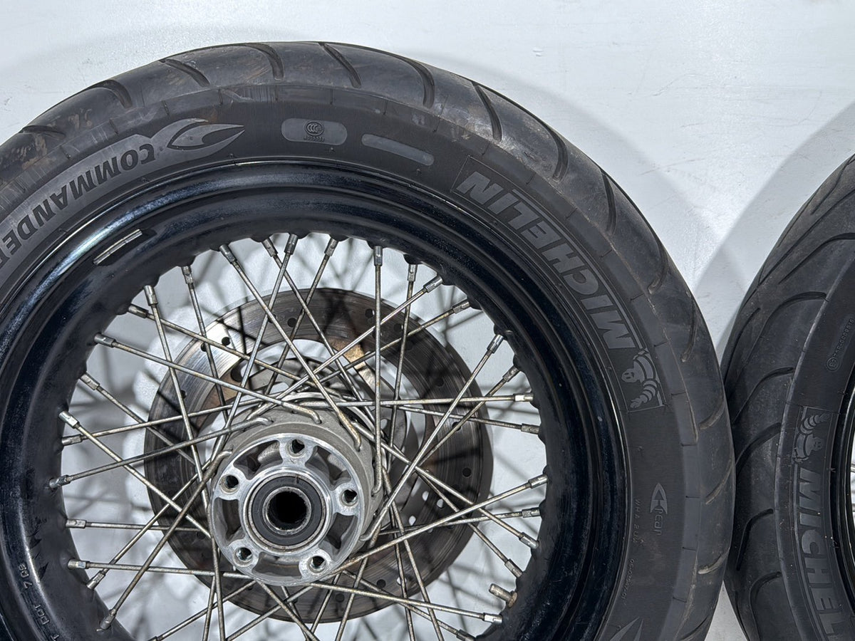 2009 Harley Dyna Street Bob FXDB OEM Front Rear Wheel Rim Tire Spoked