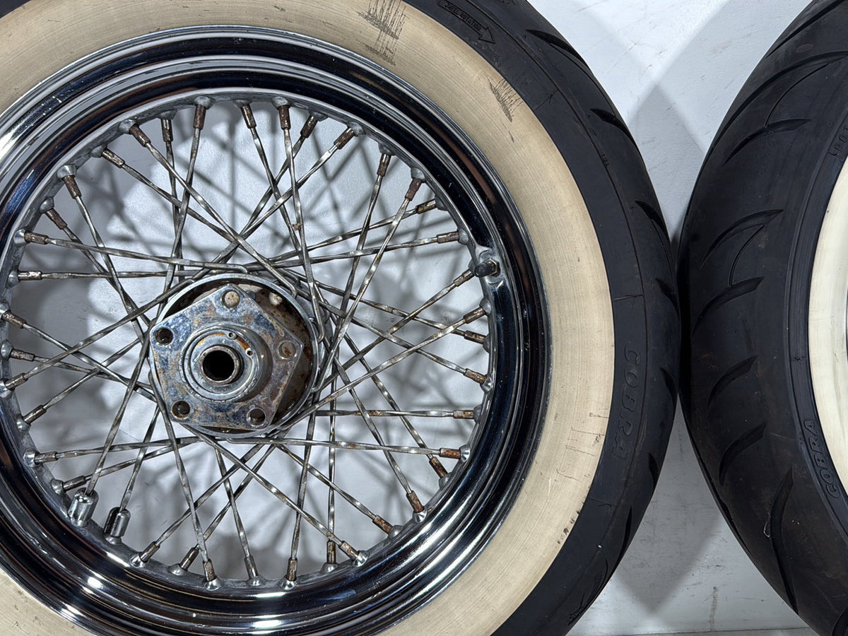 1990 Harley Electra Glide Touring Front Rear Wheel Rim Tire Spoked MT90B16 16"