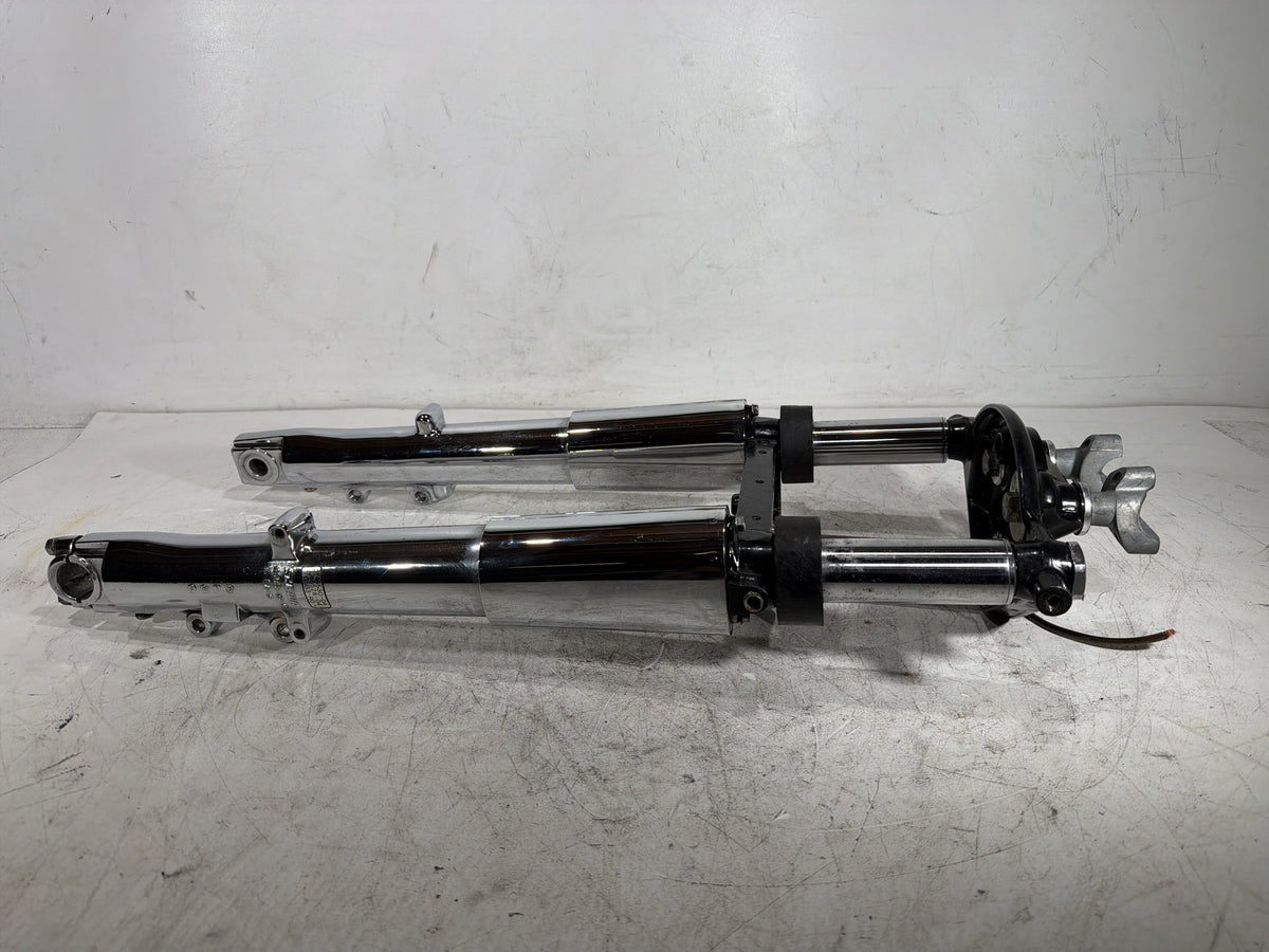 04 Harley Electra Glide CVO Eagle Front Triple Tree Set LH RH Fork Legs Sliders
