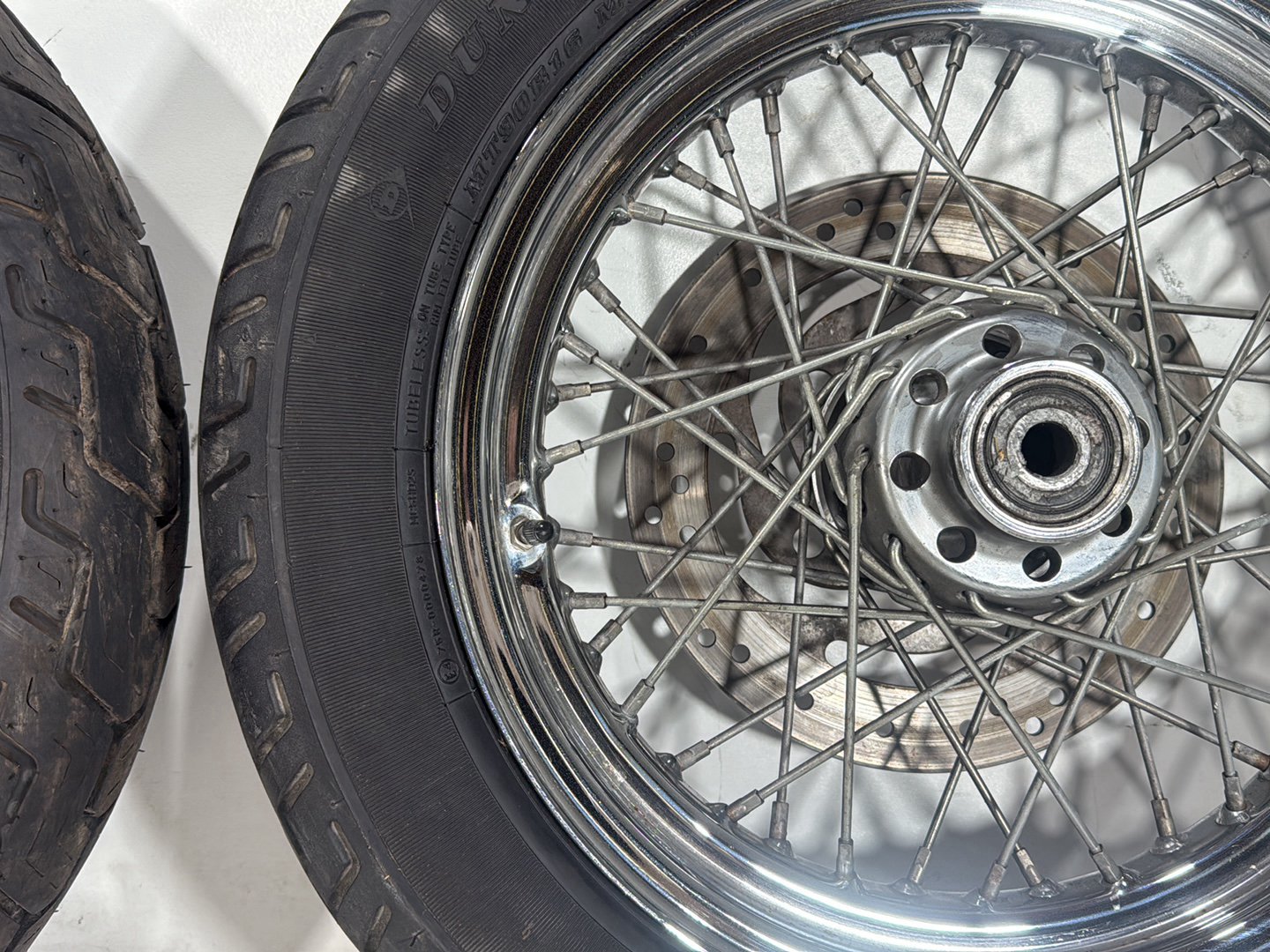 2002 Harley Heritage Softail Classic FLSTC OEM Front Rear Wheel Rim Tire Spoked