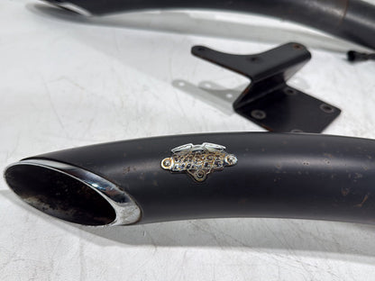 2008 Harley Dyna Fat Bob FXDF Exhaust Header Pipes Vance & Hines w/ Bracket