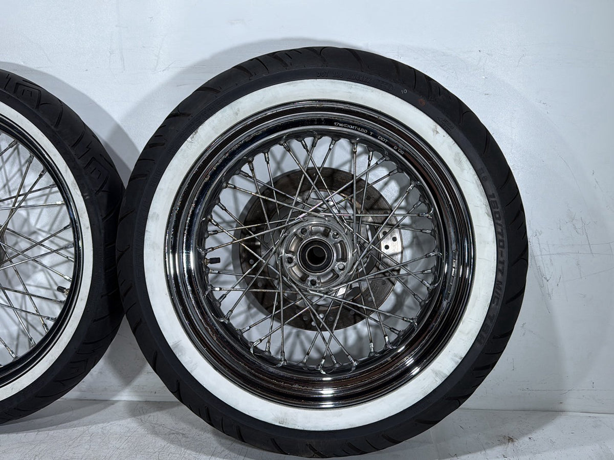 2007 Harley Dyna Street Bob FXDB OEM Front Rear Wheel Rim Tire Spoked