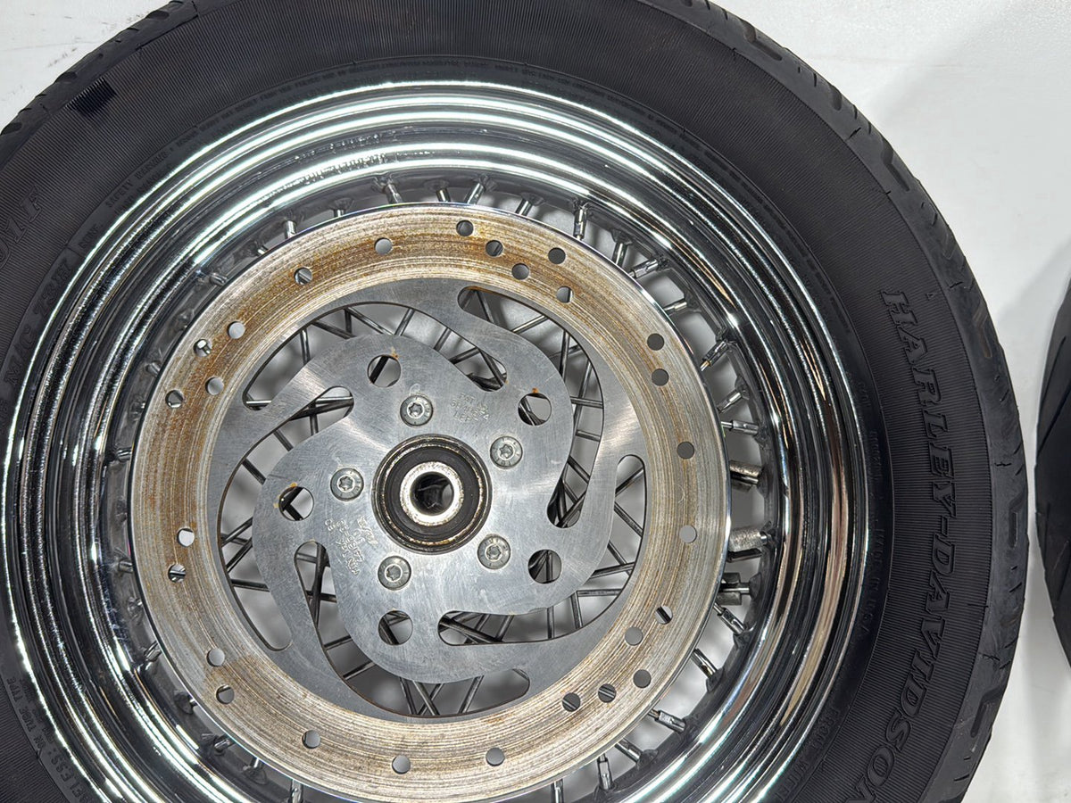 2005 Harley Heritage Softail Front Rear Wheel Rim Tire 130/90B16 150/80B16