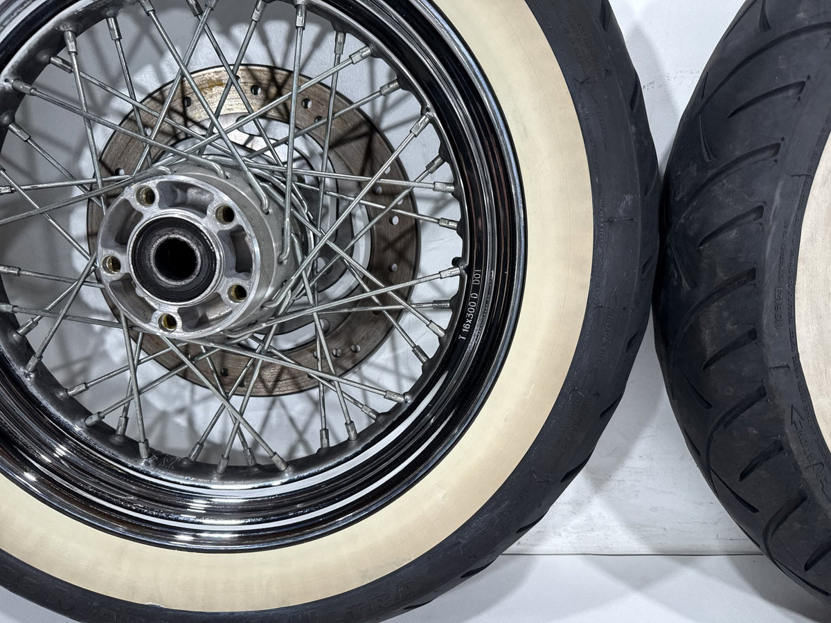 2004 Harley Road King Touring Classic OEM Front Rear Wheel Rim Tire Spoked 16"