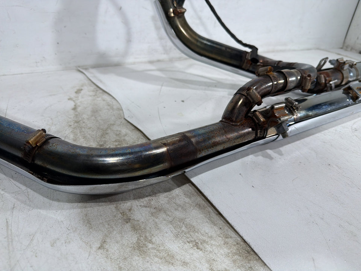 07 Harley Dyna Super Glide Exhaust Header Pipes Muffler Vance & Hines NO Bracket