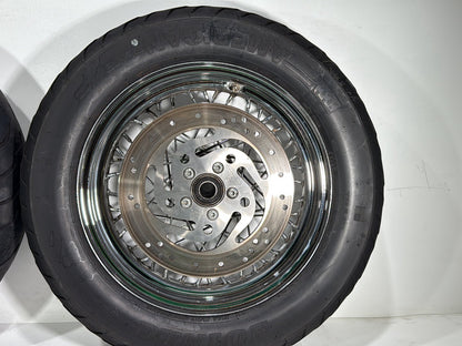 2005 Harley Touring FLHRCI Road King Classic OEM Front Rear Wheel Rim Tire Spoked