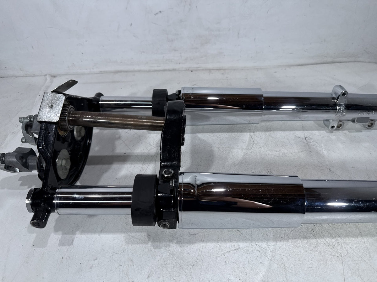 02 Harley Electra Glide Touring Front Triple Tree Set & LH RH Fork Legs Sliders
