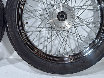 2001 Harley Sportster 883 Hugger XLH883 OEM Front Rear Wheel Rim Tire Spoked