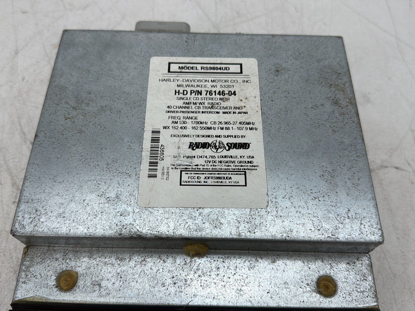 2005 Harley Electra Glide Touring Ultra FLHTCUI OEM Radio AM FM Cassette Player Audio 76164-98