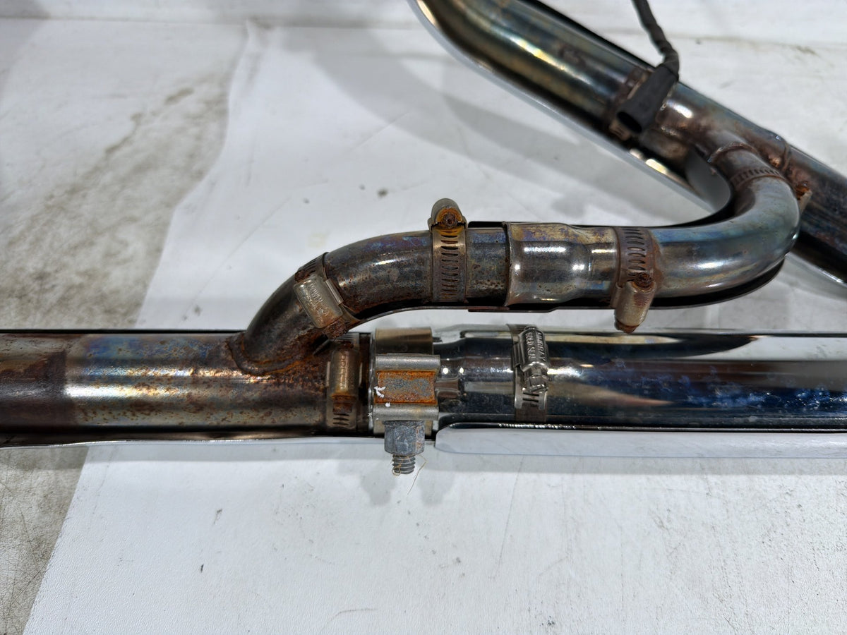 07 Harley Dyna Super Glide Exhaust Header Pipes Muffler Vance & Hines NO Bracket