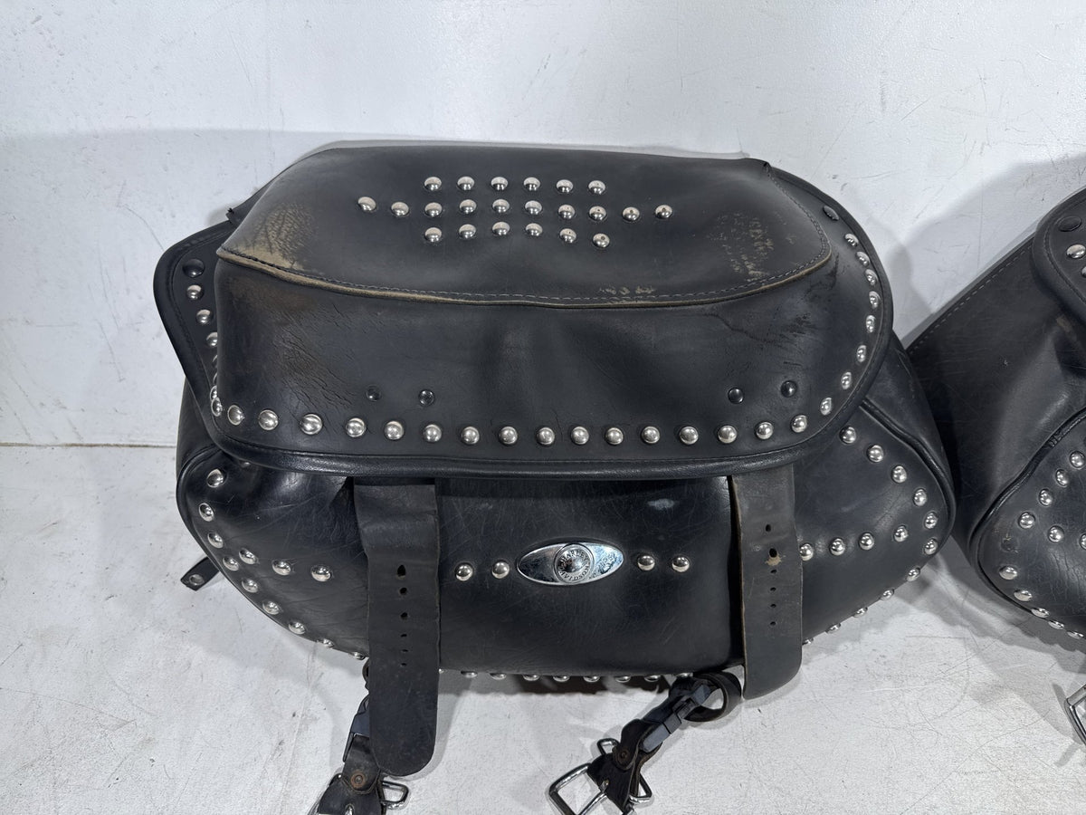 2001 Harley Heritage Softail Classic Rear Left Right Saddlebags Luggage Leather