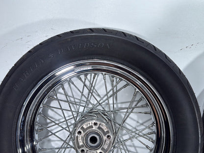 2001 Harley Sportster 883 Hugger XLH883 OEM Front Rear Wheel Rim Tire Spoked