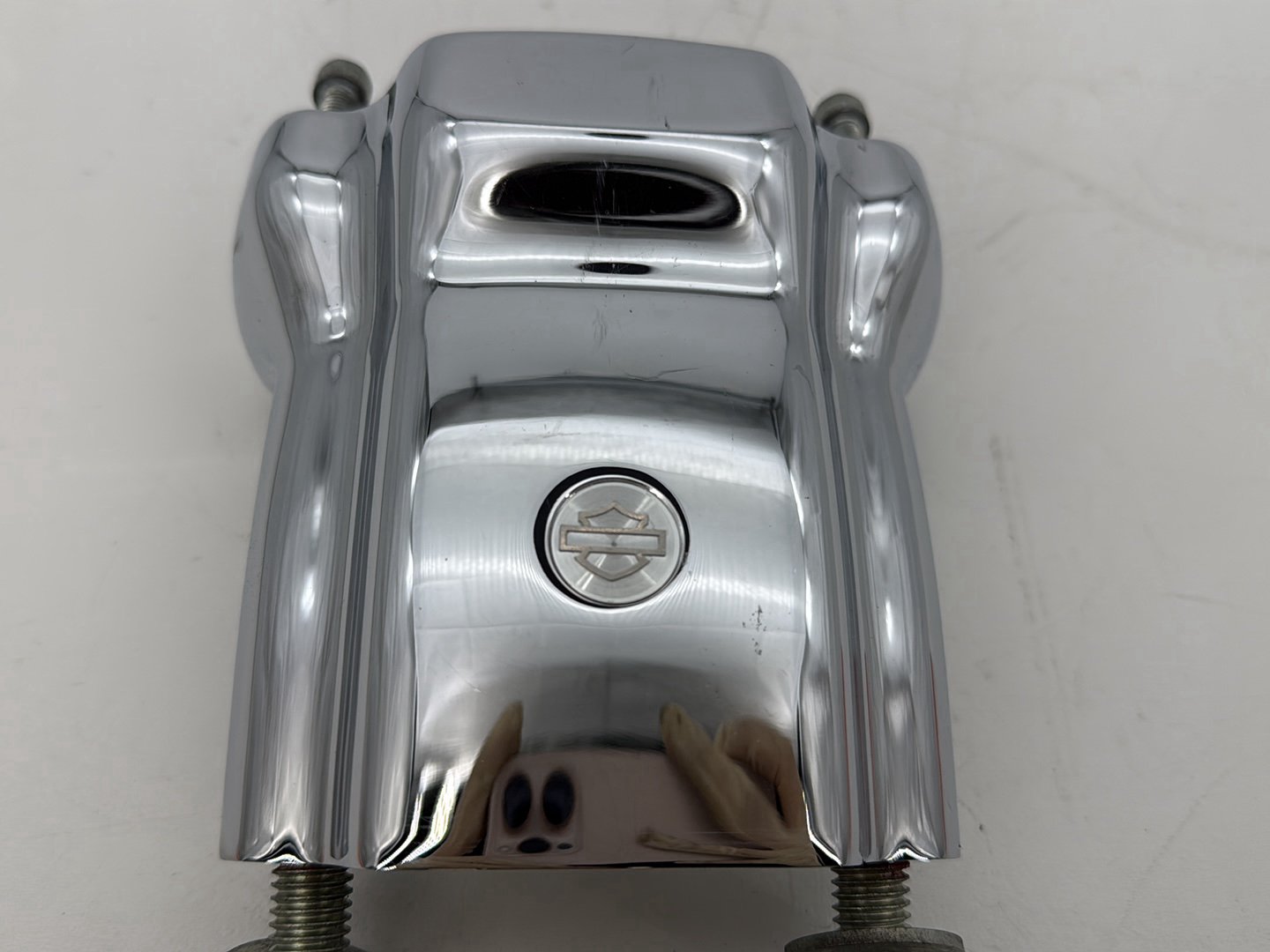 2009 Harley Sportster XL1200C 1200 Custom OEM Front Handlebar Riser Top Clamp Chrome