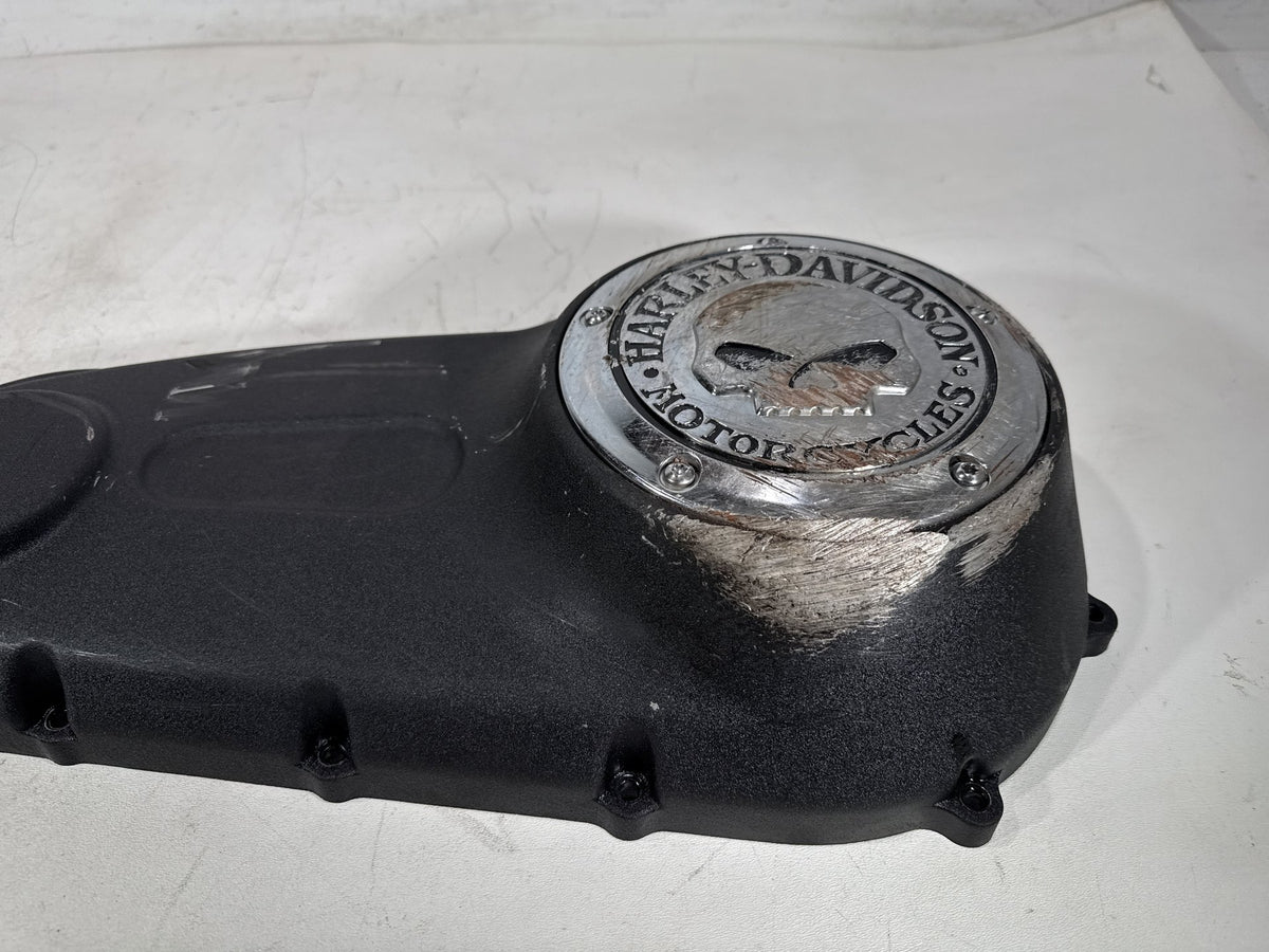 2016 Harley Dyna Fat Bob OEM Outer Primary Clutch Cover Willie G Skull SCRATCHED