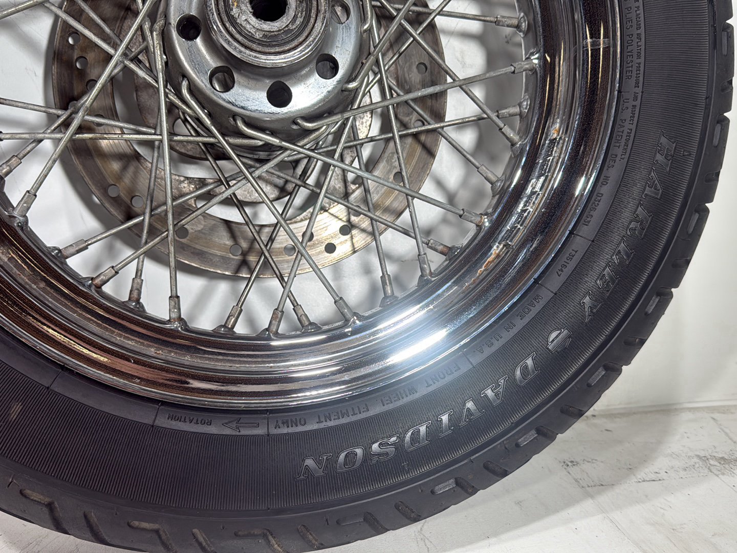 2002 Harley Heritage Softail Classic FLSTC OEM Front Rear Wheel Rim Tire Spoked