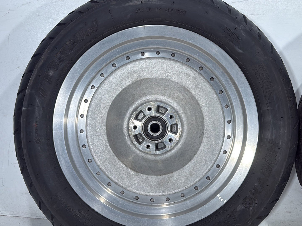 2005 Harley Softail Fat Boy FLSTF OEM Front & Rear Wheel Rim Tire 16"
