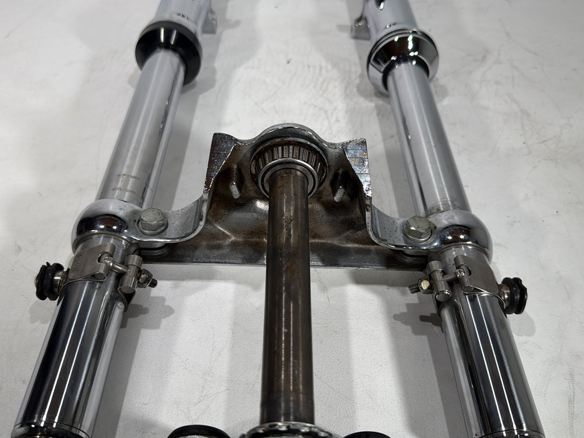 2000 Harley Dyna Wide Glide OEM Front Triple Tree Set & LH RH Fork Legs Sliders