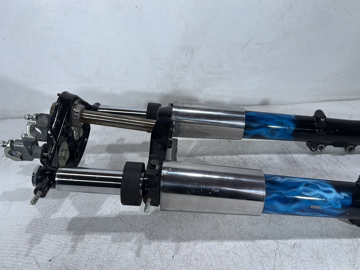 2005 Harley Road King Touring Police OEM Front Triple Tree Set & LH RH Fork Legs Sliders