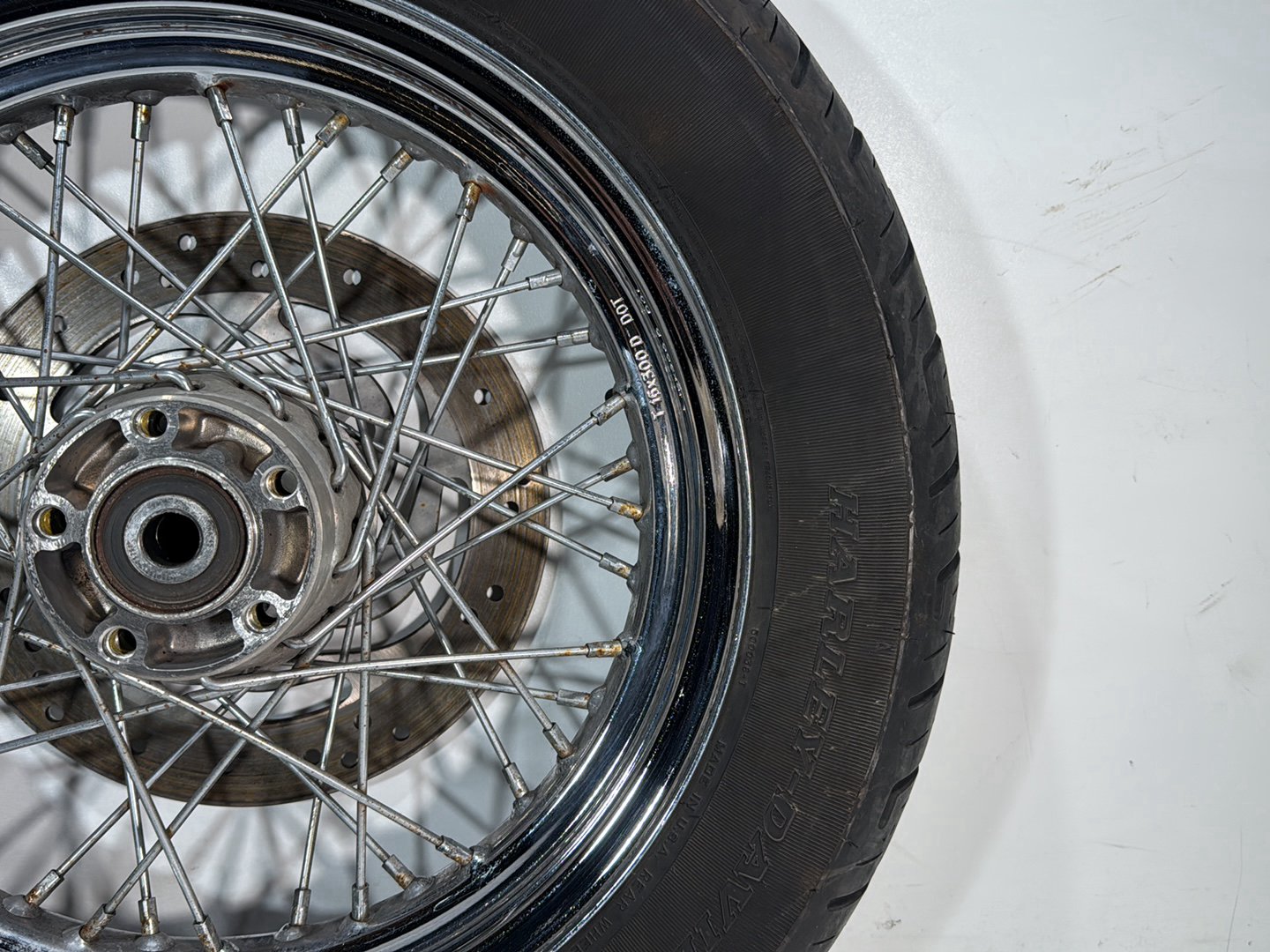 2005 Harley Dyna FXDWG Wide Glide OEM Rear Wheel Rim Tire Spoked