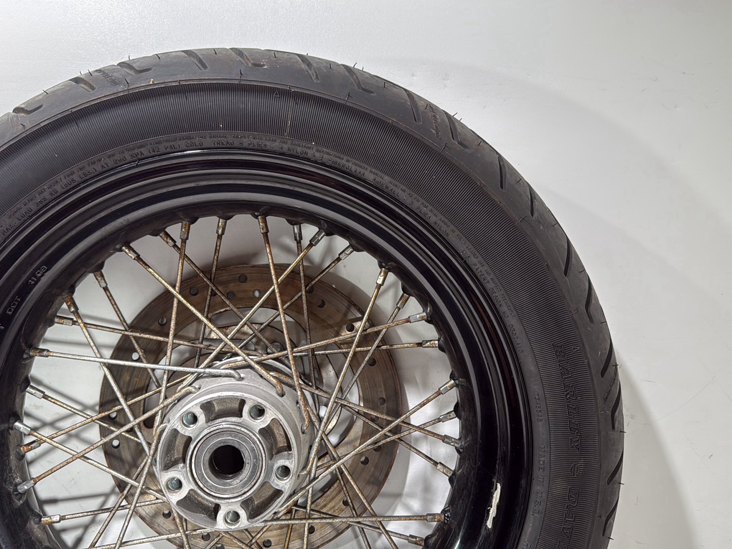 2009 Harley Dyna Street Bob FXDB OEM Front Rear Wheel Rim Tire Spoked 17" 19"