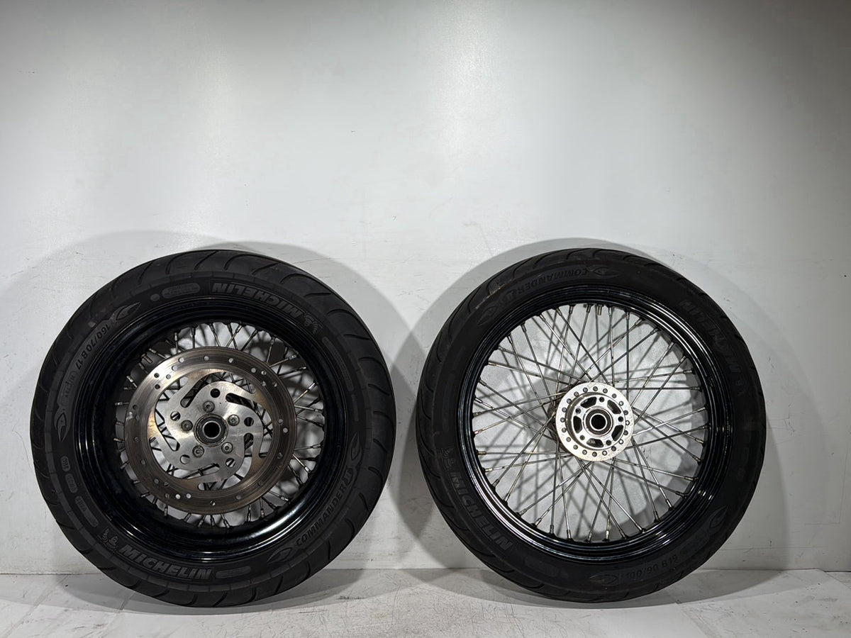2009 Harley Dyna Street Bob FXDB OEM Front Rear Wheel Rim Tire Spoked