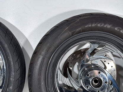 1999 - 2006 Harley-Davidson Dyna Low Rider Front & Rear Wheel Rim Tire MT90B16, 90/90H19 52H, 16" 19"