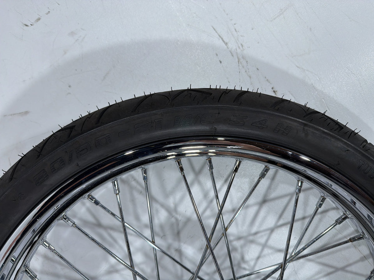 2006 Harley Softail Deuce FXSTDI OEM Front Wheel Rim Tire Spoked 90/80-21 21"