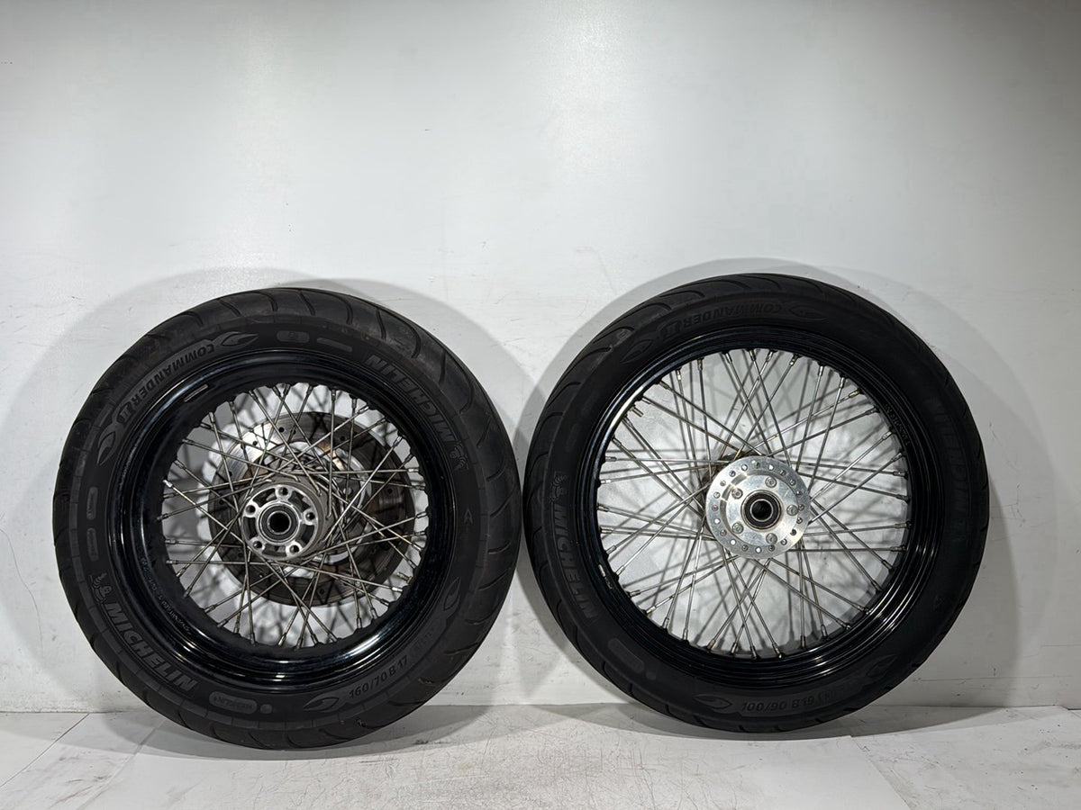 2009 Harley Dyna Street Bob FXDB OEM Front Rear Wheel Rim Tire Spoked