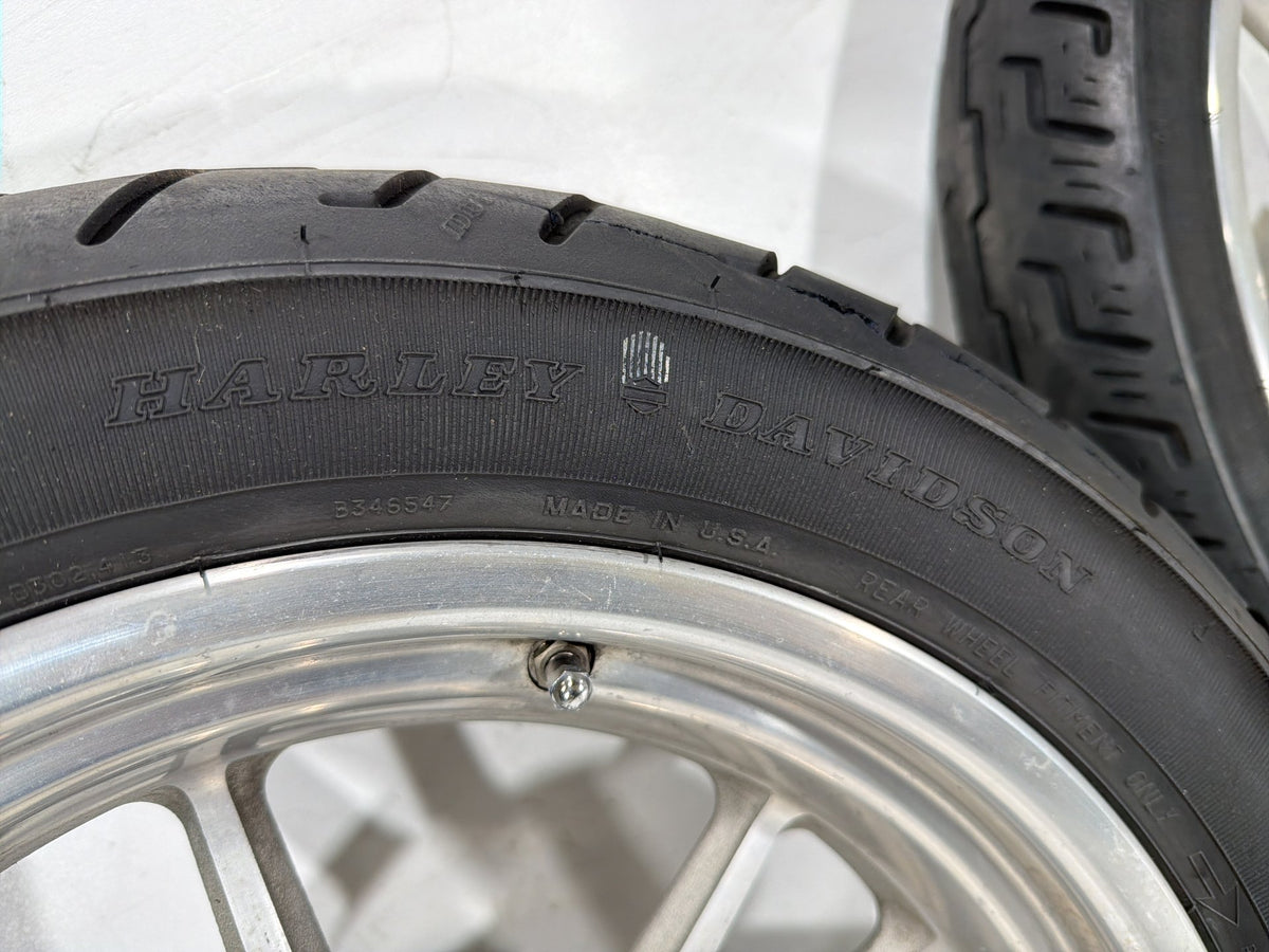 2007 Harley Dyna Super Glide FXD OEM Front & Rear Wheel Rim Tire 17" 19"