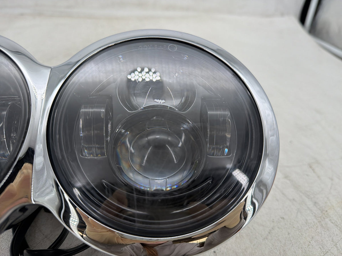2012 Harley Dyna Fat Bob FXDF 103 OEM Headlight Headlamp Head Lam Light LED DUAL