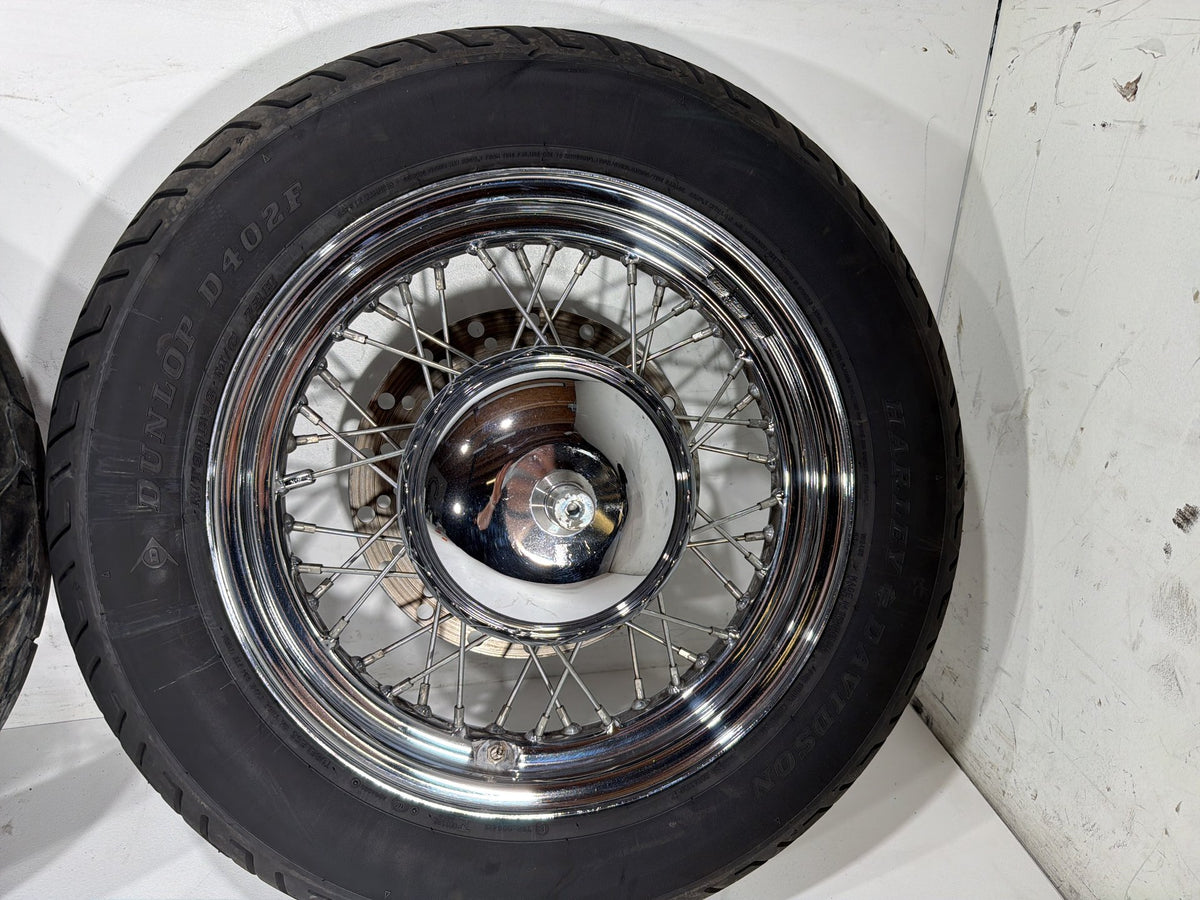 97 Harley Heritage Softail Classic Front Rear Wheel Rim Tire Spoked MT90B16 16"