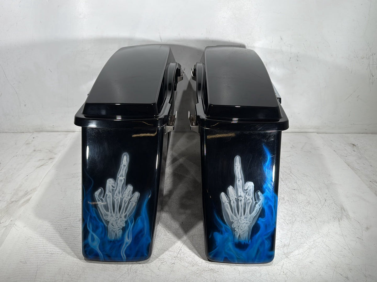 2005 Harley Road King Touring Police OEM Left Right Saddlebags Luggage NOKey