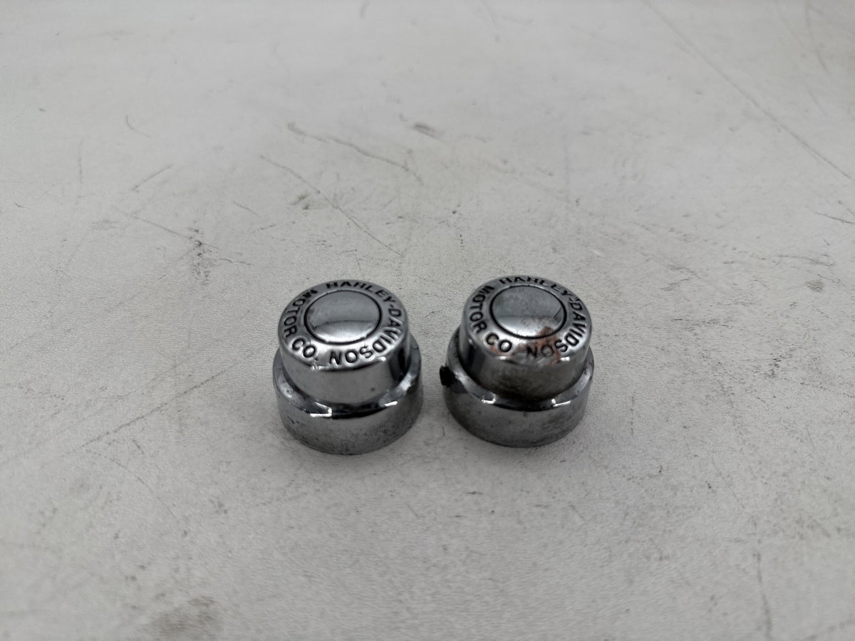 97 Harley Road King Touring FLHR OEM Front Wheel Axle Nut Covers Caps SCRATCHED