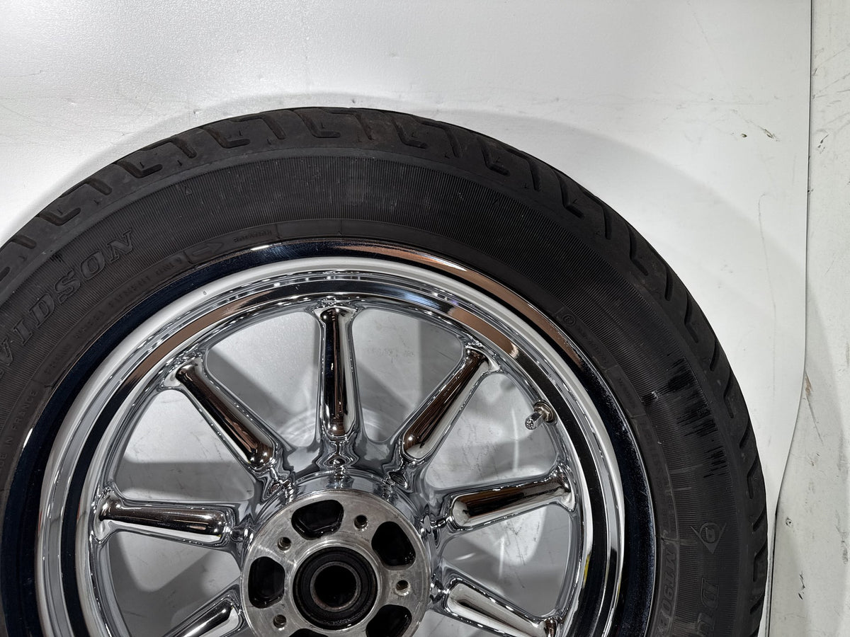 2007 Harley Electra Glide Touring CVO OEM Front & Rear Wheel Rim Tire 16" CHROME