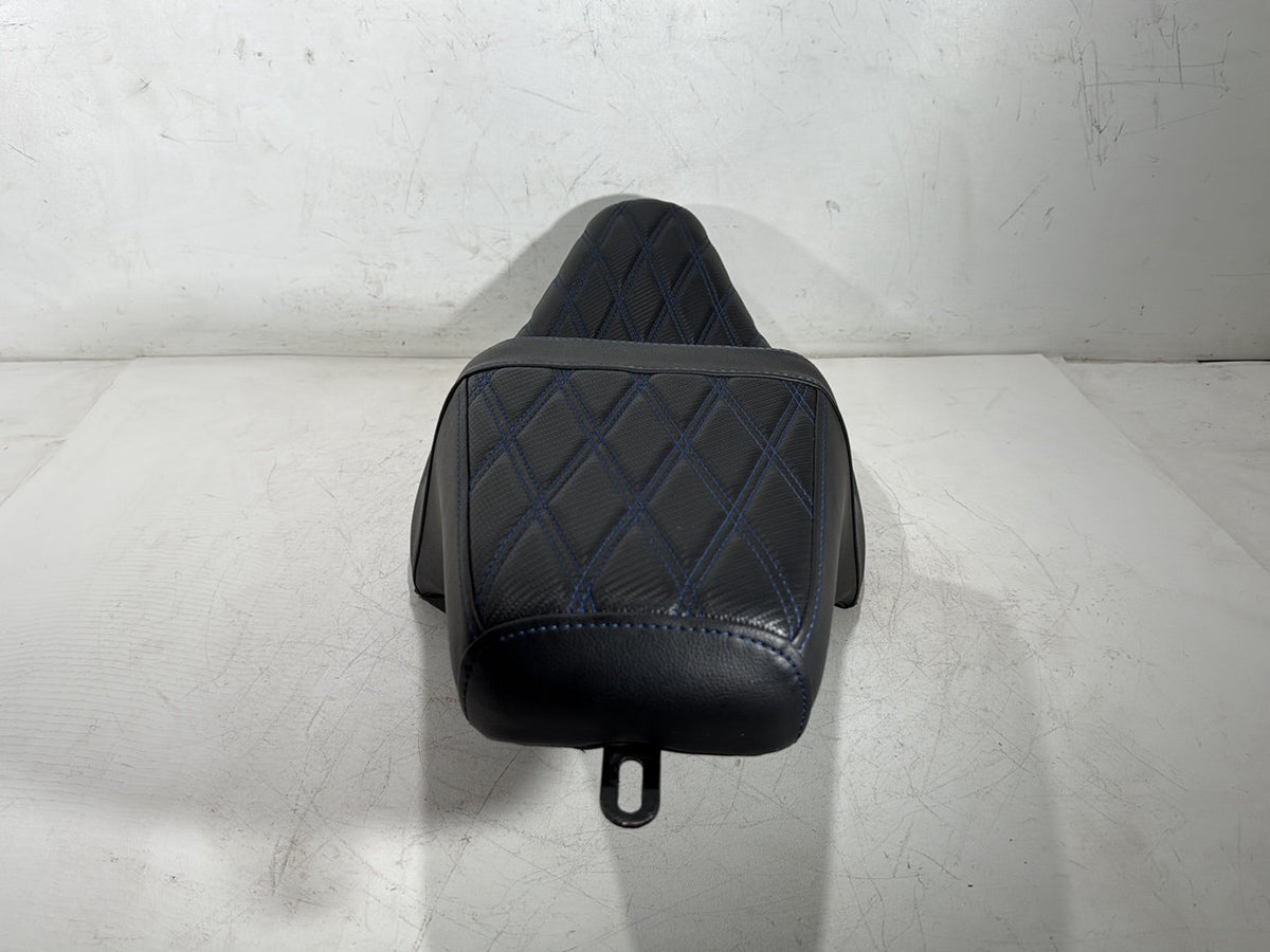 92 Harley Electra Touring Passenger Rider Driver Seat Saddle Two-Up Blue stitch
