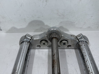 08 Harley Dyna Fat Bob FXDF OEM Front Triple Tree Set & LH RH Fork Legs Sliders