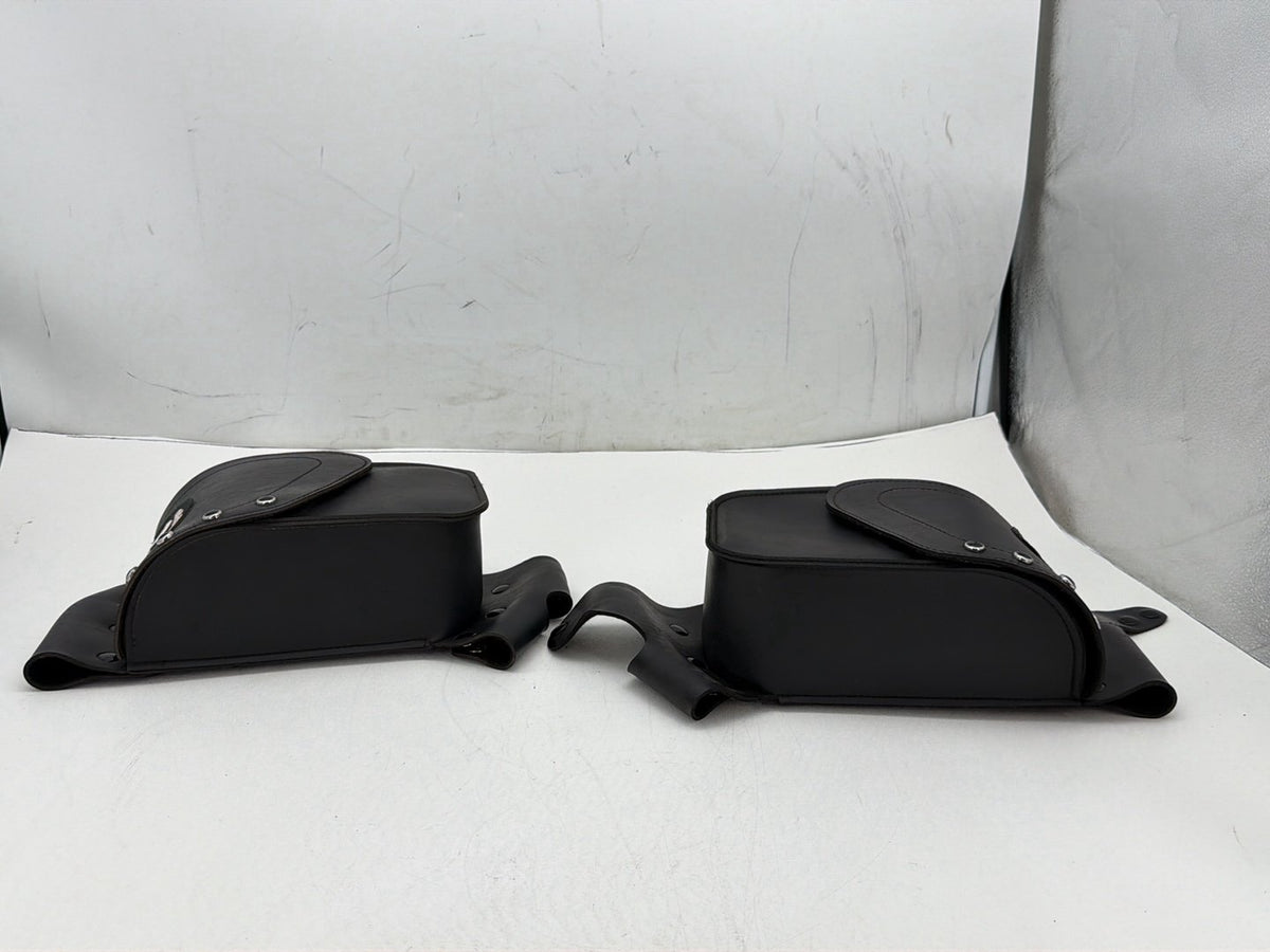 1997 Harley Road King Touring Rear Left Right Saddlebags Luggage Leather Old # 7