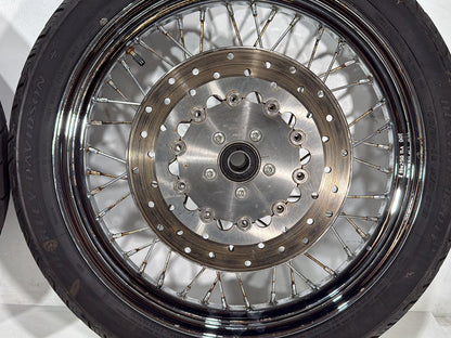 2007 Harley Dyna Street Bob FXDBI OEM Front Rear Wheel Rim Tire Spoked