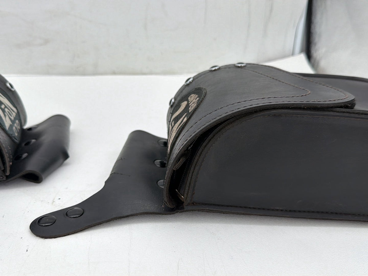 1997 Harley Road King Touring Rear Left Right Saddlebags Luggage Leather Old # 7