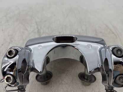 2015 Harley Dyna Low Rider FXDL OEM Front Handlebar Riser Top Clamp Chrome