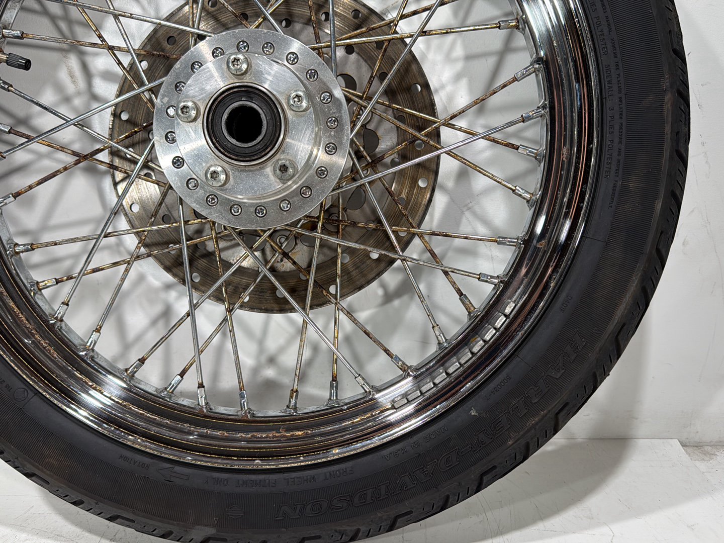 2007 Harley Dyna Street Bob FXDBI OEM Front Rear Wheel Rim Tire Spoked