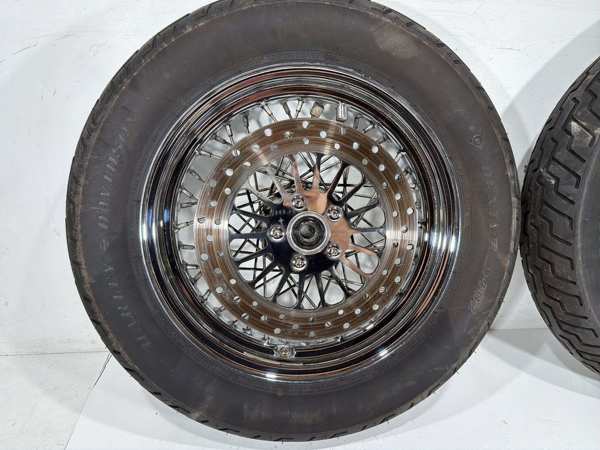 97 Harley Heritage Softail Classic Front Rear Wheel Rim Tire Spoked MT90B16 16"