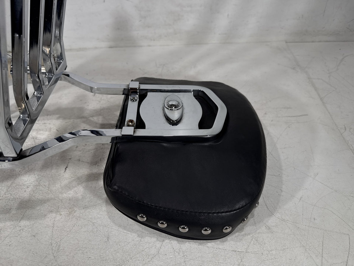 2001 Harley Heritage Softail Classic OEM Rear Sissy Bar w/ Backrest Cushion Pad
