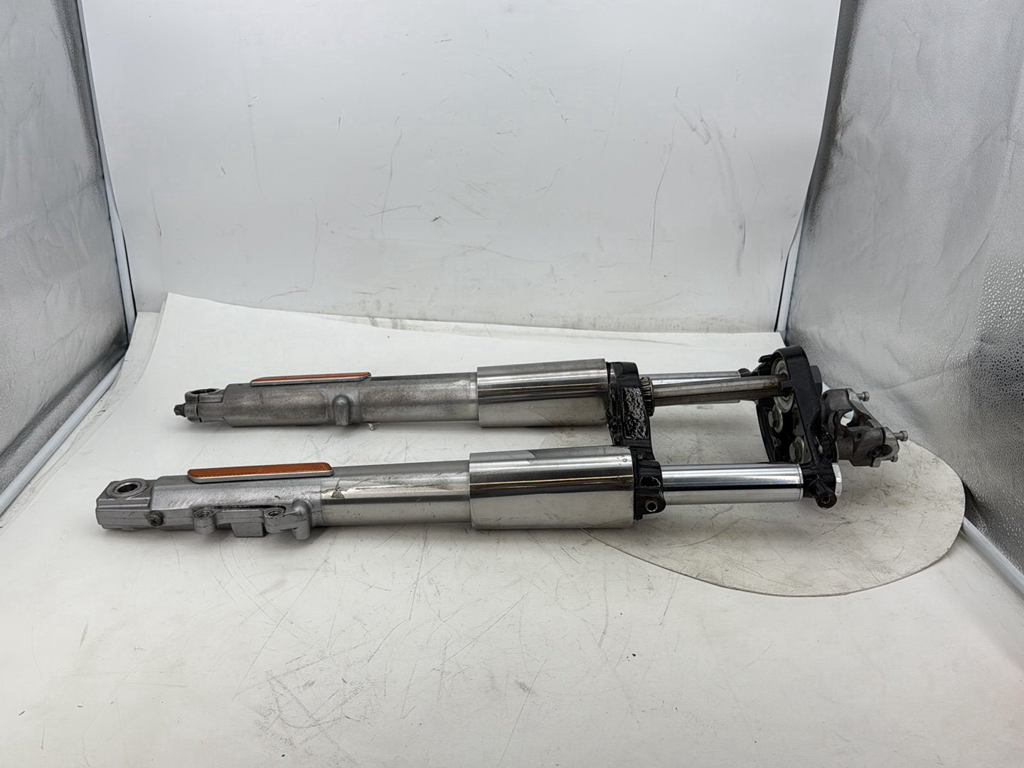 11 Harley Electra Glide OEM Front Triple Tree Set &amp; LH RH Fork Legs Sliders