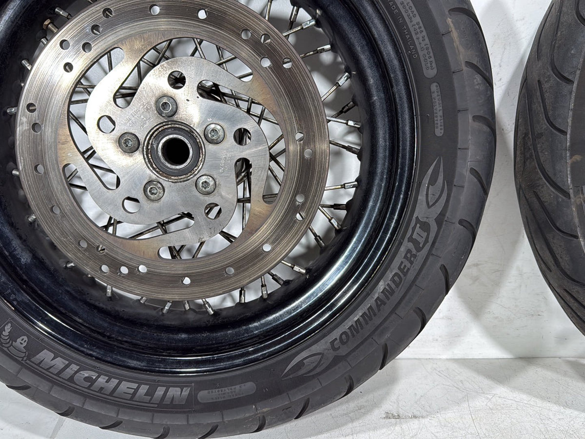 2009 Harley Dyna Street Bob FXDB OEM Front Rear Wheel Rim Tire Spoked