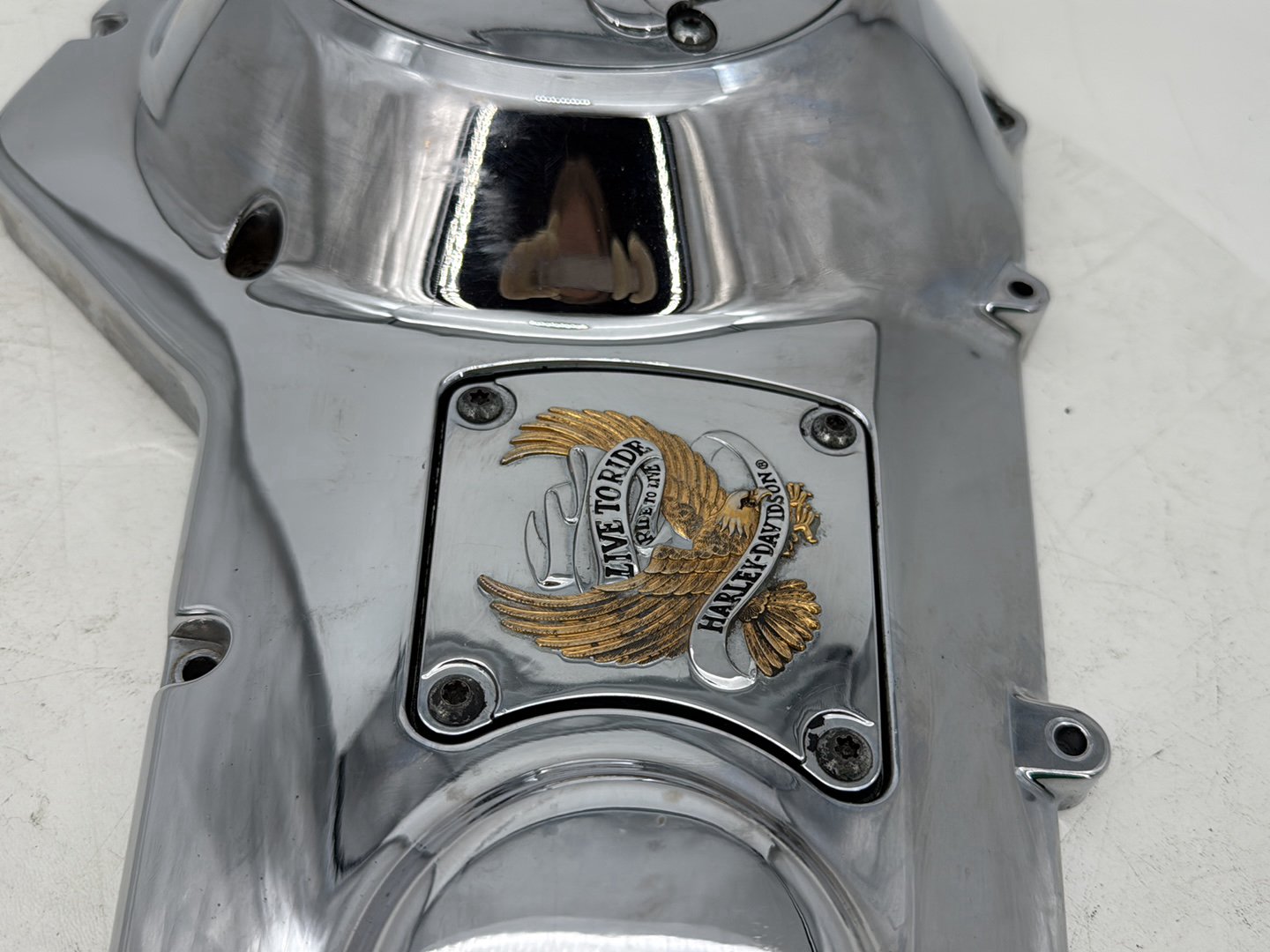 95 Harley Touring Electra Glide Classic Outer Primary Clutch Cover Golden Eagle